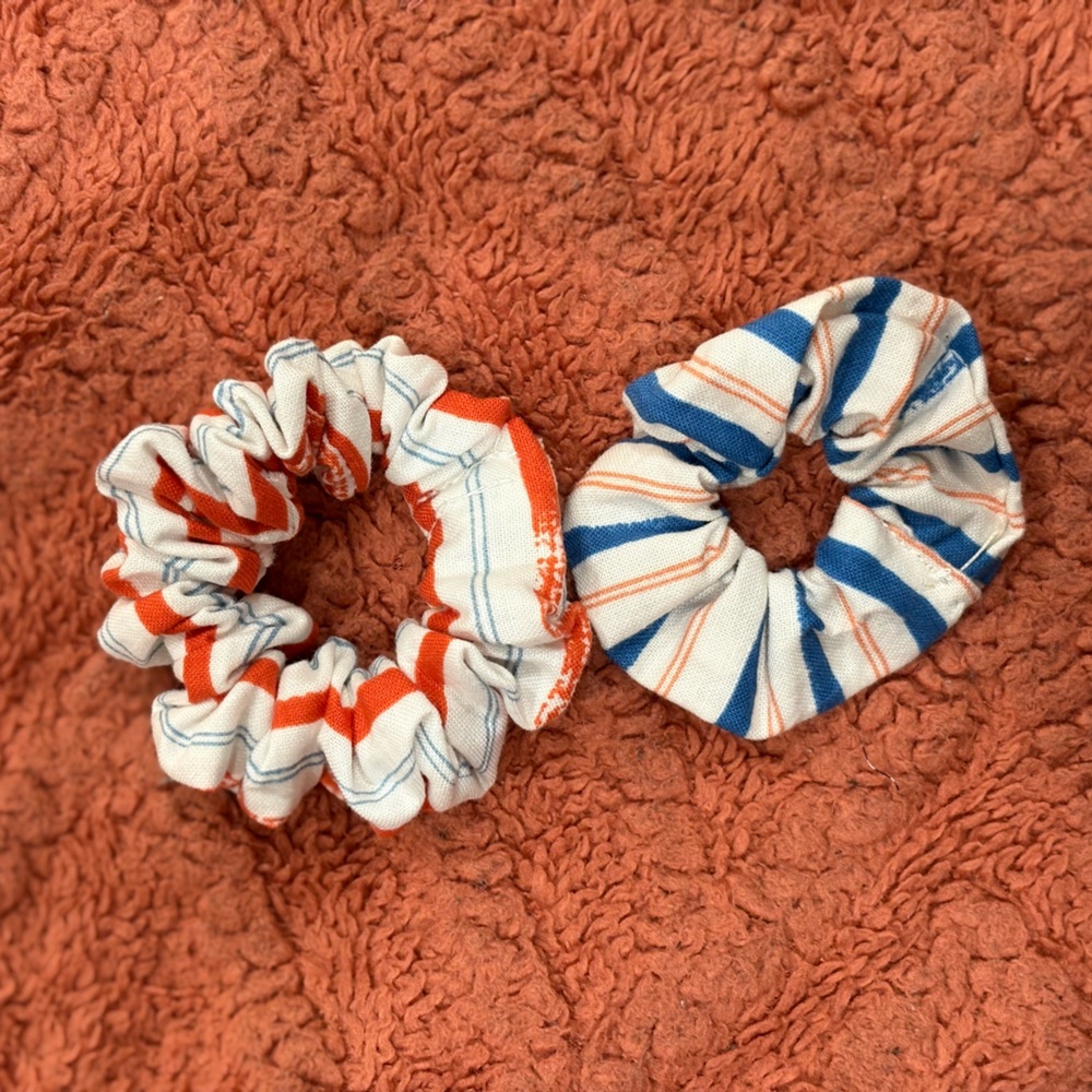 Handmade Mini Scrunchies Set made with Deadstock Rifle Paper Co. Fabric